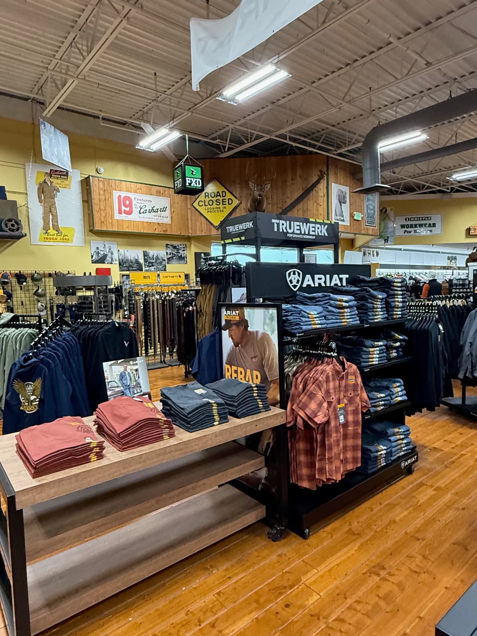 Work World store with workwear displays