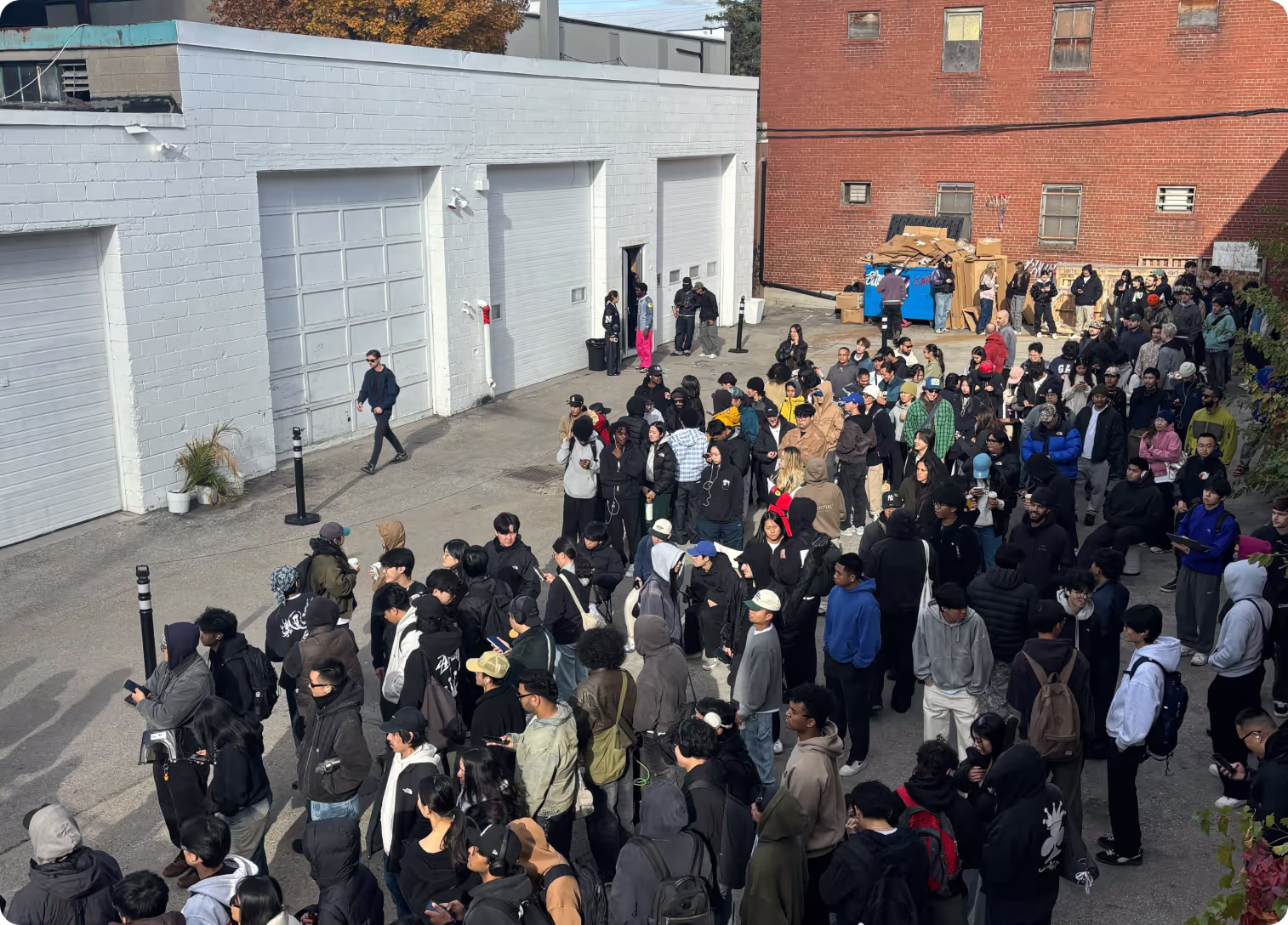 Crowd gathered outside the Stüssy Toronto Archive pop-up